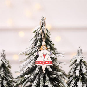 Christmas Tree Angel Wooden Hanging