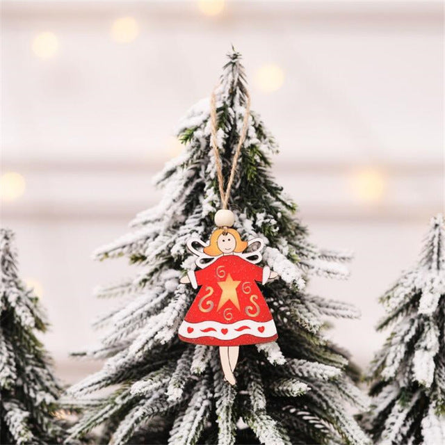 Christmas Tree Angel Wooden Hanging