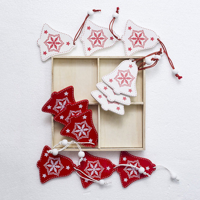 White Red Christmas Tree Ornament